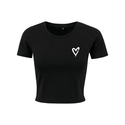 MALLE LOVE - CROPPED TEE - BLACK