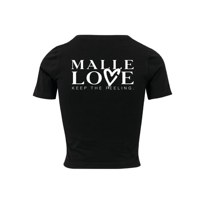 MALLE LOVE - CROPPED TEE - BLACK