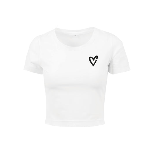 MALLE LOVE - CROPPED TEE - WHITE